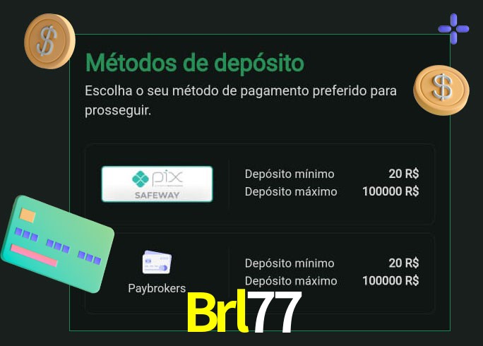 O cassino Brl77 oferece uma grande variedade de métodos de pagamento
